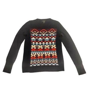 J. Crew Jacquard-stitch Fair Isle Wool Blue EUC